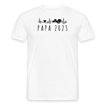 Futur Papa 2023 ECG Annonce Grossesse Pour Père - T-shirt homme - blanc - Devant - AI Model Male 178 dark (178cm)