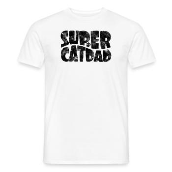 Super Cat Dad for Best Cat Dad Ever Retro - Men's T-Shirt - white - Front - AI Model Male 178 dark (178cm)