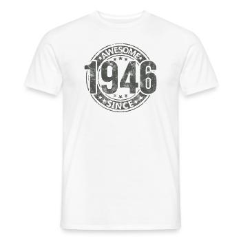 Awesome Since Vintage 1946 Retro Birthday - Men's T-Shirt - white - Front - AI Model Male 178 dark (178cm)