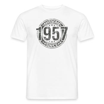 Génial depuis l’anniversaire rétro vintage 1957 - T-shirt homme - blanc - Devant - AI Model Male 178 dark (178cm)