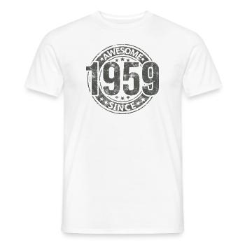Awesome Since Vintage 1959 Retro Birthday - Men's T-Shirt - white - Front - AI Model Male 178 dark (178cm)