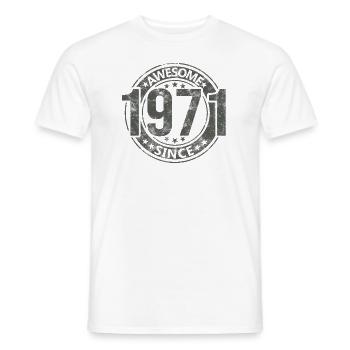 Awesome Since Vintage 1971 Retro Birthday - Men's T-Shirt - white - Front - AI Model Male 178 dark (178cm)
