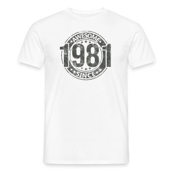 Awesome Since Vintage 1981 Retro Birthday - Men's T-Shirt - white - Front - AI Model Male 178 dark (178cm)