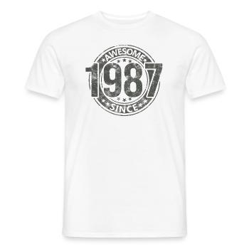 Awesome Since Jahrgang 1987 Retro Geburtstag - Männer T-Shirt - Weiß - Vorne - AI Model Male 178 dark (178cm)