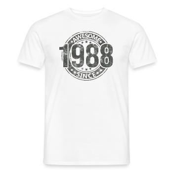 Awesome Since Vintage 1988 Retro Birthday - Men's T-Shirt - white - Front - AI Model Male 178 dark (178cm)
