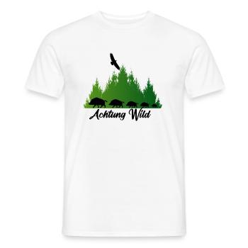 Attention jeu, pourriture, forêt, nature, aigles, sangliers - T-shirt homme - blanc - Devant - AI Model Male 178 dark (178cm)