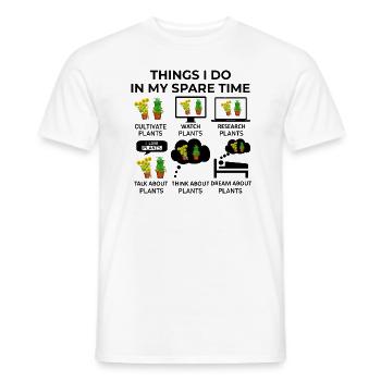 Things I Do In My Spare Time - Plants - Men's T-Shirt - white - Front - AI Model Male 178 dark (178cm)