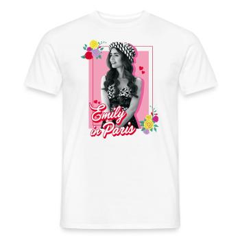Emily In Paris Picture Of Emily With Flowers - Men's T-Shirt - white - Front - AI Model Male 178 dark (178cm)