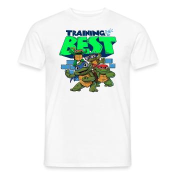 TMNT Mutant Mayhem Training To Be The Best - Men's T-Shirt - white - Front - AI Model Male 178 dark (178cm)