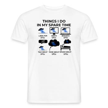 Dinge, die ich in meiner Freizeit mache - UFOs - Männer T-Shirt - Weiß - Vorne - AI Model Male 178 dark (178cm)
