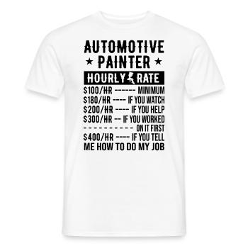 Peintre de carrosserie Garage Peintre de voiture automobile - T-shirt homme - blanc - Devant - AI Model Male 178 dark (178cm)