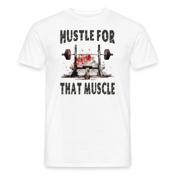 Se démener pour ce muscle - T-shirt homme - blanc - Devant - AI Model Male 178 dark (178cm)