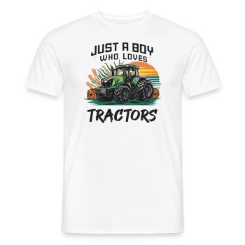 Nur ein Junge, der Traktoren liebt - Männer T-Shirt - Weiß - Vorne - AI Model Male 178 dark (178cm)