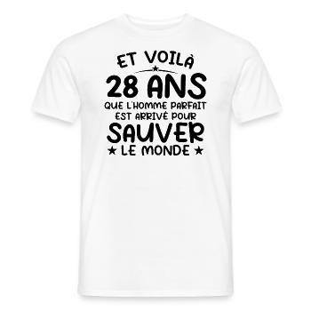 28 Jahre altes Geburtstagsgeschenk 28 Jahre alte Männer - Männer T-Shirt - Weiß - Vorne - AI Model Male 178 dark (178cm)