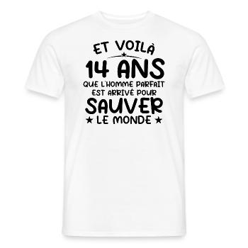 14 Jahre altes Geburtstagsgeschenk 14 Jahre alte Männer - Männer T-Shirt - Weiß - Vorne - AI Model Male 178 dark (178cm)