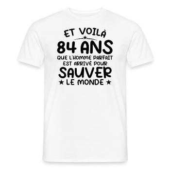 84 Year Old Birthday Gift 84 Year Old Men - Men's T-Shirt - white - Front - AI Model Male 178 dark (178cm)