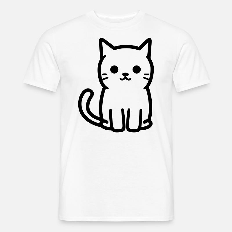 Katze - Männer T-Shirt - Weiß