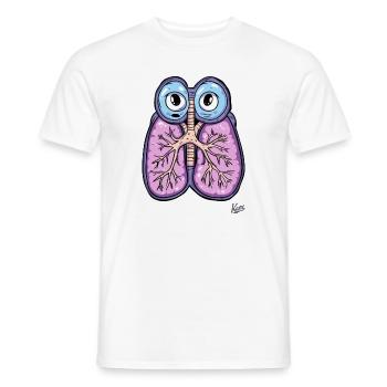 Drôles de poumons avec des yeux : respirez profondément ! - T-shirt homme - blanc - Devant - AI Model Male 178 dark (178cm)