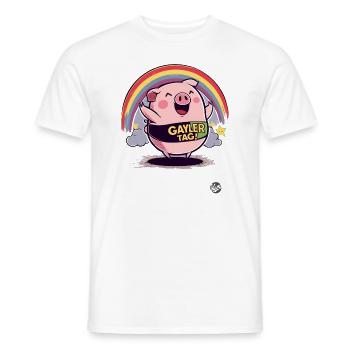 Geiler Tag mit rosa Regenbogen-Schwein - Männer T-Shirt - Weiß - Vorne - AI Model Male 178 dark (178cm)