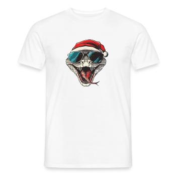 Serpent Cobra Noël Drôle - T-shirt homme - blanc - Devant - AI Model Male 178 dark (178cm)