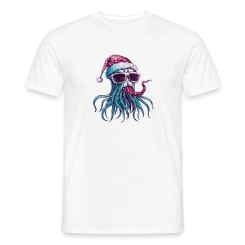 Méduse Noël drôle - T-shirt homme - blanc - Devant - AI Model Male 178 dark (178cm)