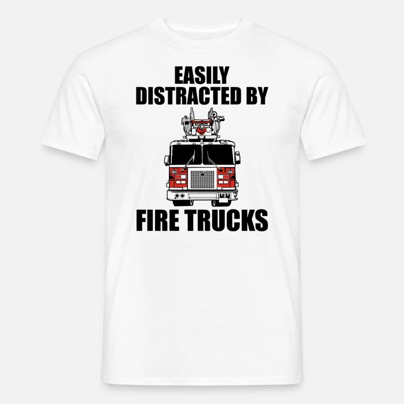 Easily distracted by fire trucks - Men's T-Shirt - white