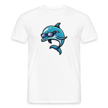 Delfin Cool Comic - Männer T-Shirt - Weiß - Vorne - AI Model Male 178 dark (178cm)