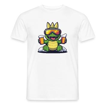 Dinosaurier stegosaurus Apres Ski Bier - Männer T-Shirt - Weiß - Vorne - AI Model Male 178 dark (178cm)