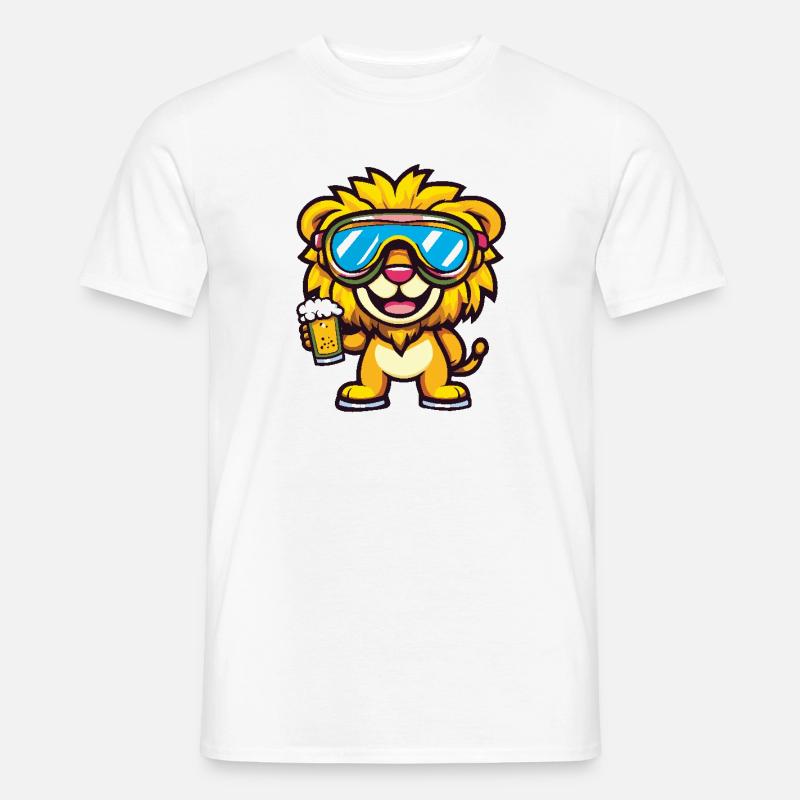 Löwe Apres Ski Bier - Männer T-Shirt - Weiß