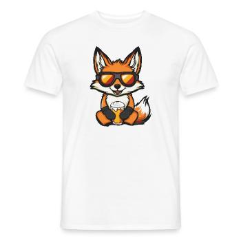 Bière après-ski Fuchs - T-shirt homme - blanc - Devant - AI Model Male 178 dark (178cm)