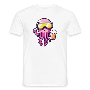 Bière après-ski méduse - T-shirt homme - blanc - Devant - AI Model Male 178 dark (178cm)