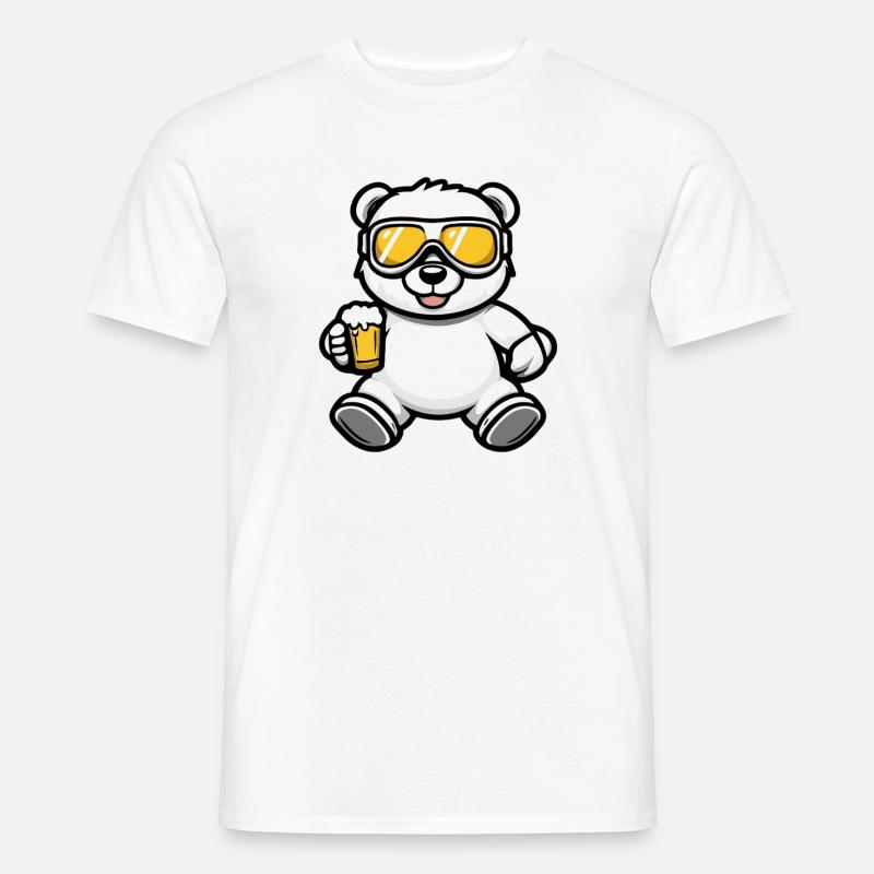 Bär Apres Ski Bier Comic - Männer T-Shirt - Weiß