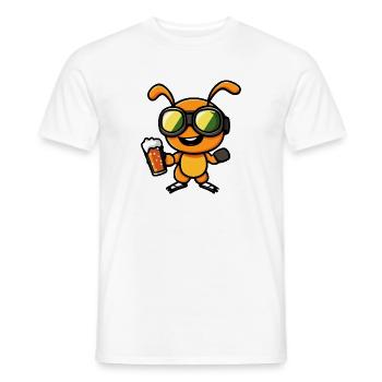 Fourmi après-ski bière bande dessinée - T-shirt homme - blanc - Devant - AI Model Male 178 dark (178cm)
