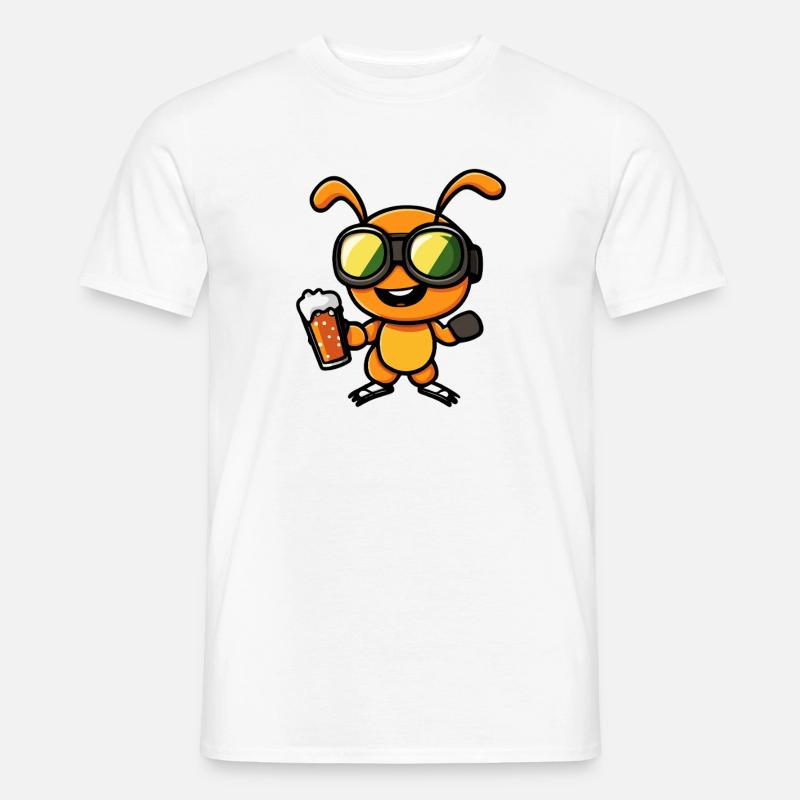 Ameise Apres Ski Bier Comic - Männer T-Shirt - Weiß