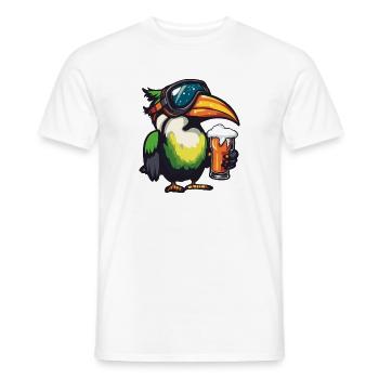 Toucan Bird Après Ski Beer Comic - Men's T-Shirt - white - Front - AI Model Male 178 dark (178cm)