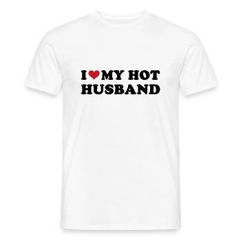 Je coeur mon mari chaud - T-shirt homme - blanc - Devant - AI Model Male 178 dark (178cm)