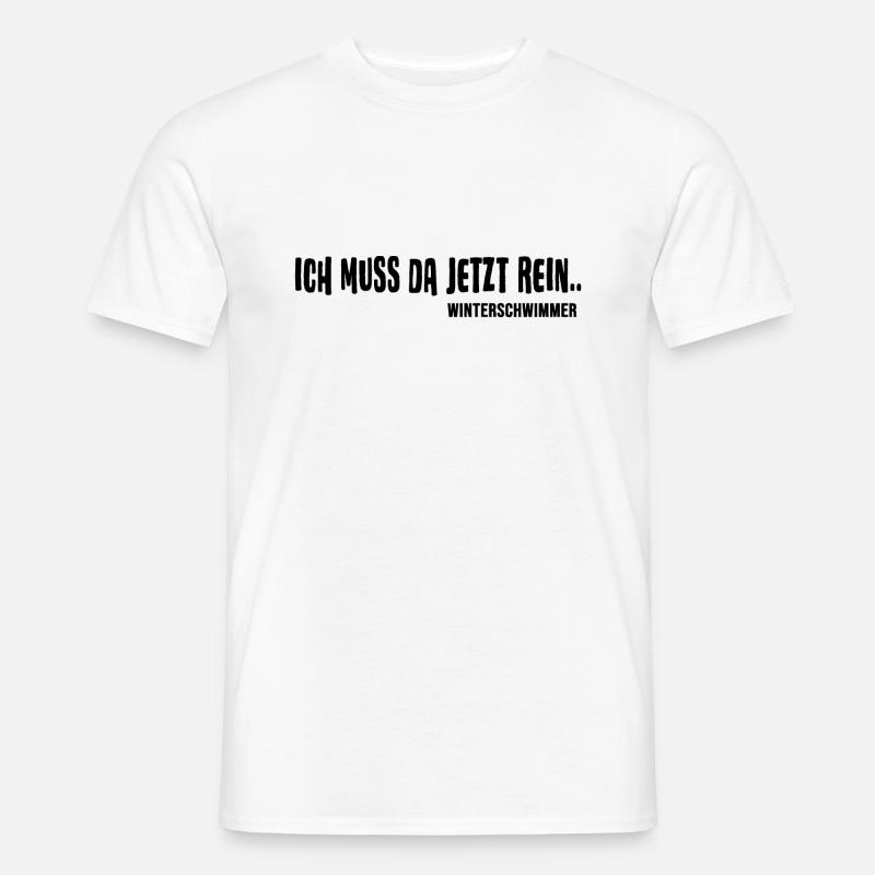 Eisbader "Winterschwimmer abgehärtet" Eisbad - Männer T-Shirt - Weiß