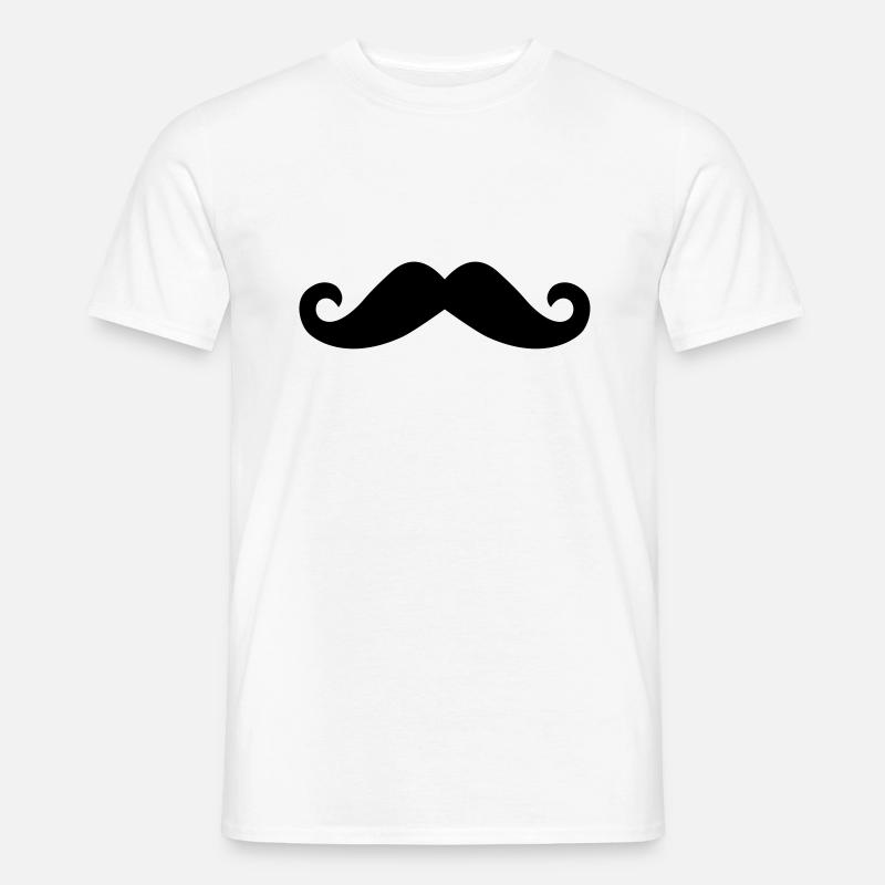 Schnurrbart - Männer T-Shirt - Weiß