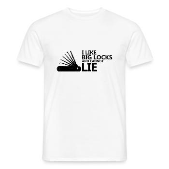 Grandes serrures pas de conception de verrouillage menteur - T-shirt homme - blanc - Devant - AI Model Male 178 dark (178cm)