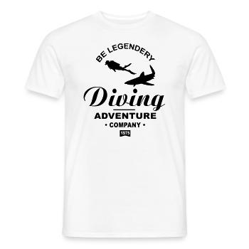 Requin plongée plongeur - T-shirt homme - blanc - Devant - AI Model Male 178 dark (178cm)