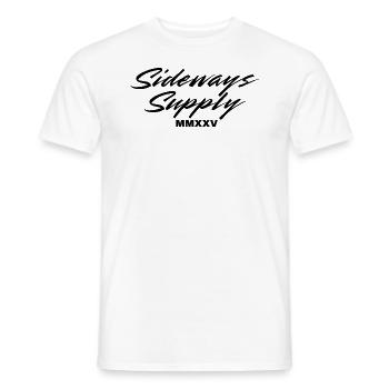 Seitliche Zufuhr - Männer T-Shirt - Weiß - Vorne - AI Model Male 178 dark (178cm)