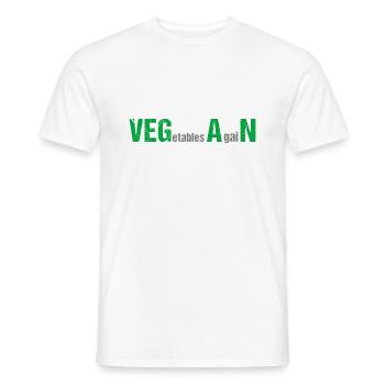 VEGetables AgaiN - Vegan - Männer T-Shirt - Weiß - Vorne - AI Model Male 178 dark (178cm)