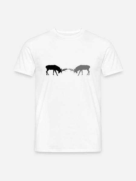 hirsch - geweih - jagd - jäger - Männer T-Shirt - Weiß