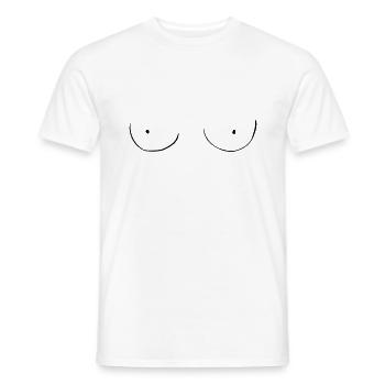 Brüste - Männer T-Shirt - Weiß - Vorne - AI Model Male 178 dark (178cm)