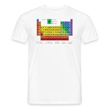 Periodic Table of the Elements New, Complete, Colorful - Men's T-Shirt - white - Front - AI Model Male 178 dark (178cm)