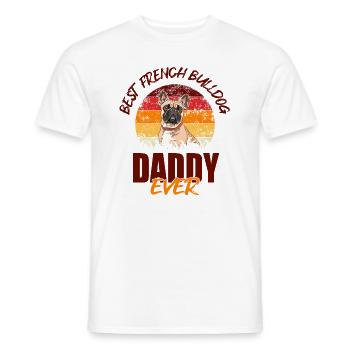 Français Bulldog - T-shirt homme - blanc - Devant - AI Model Male 178 dark (178cm)