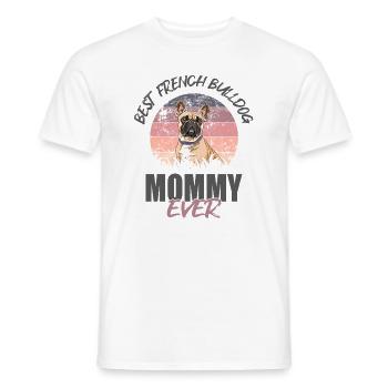 Français Bulldog - T-shirt homme - blanc - Devant - AI Model Male 178 dark (178cm)