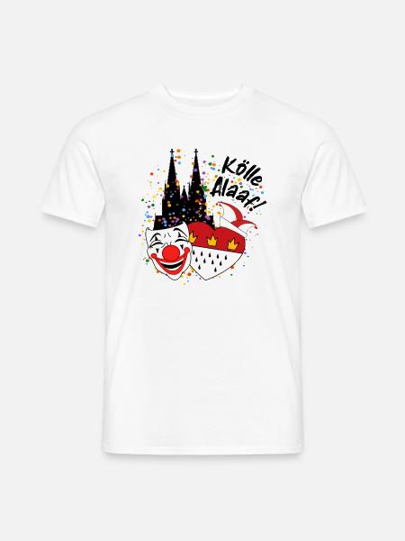 Karneval Kostüm Kölle Alaaf Clown Wappen Dom Köln - Männer T-Shirt - Weiß