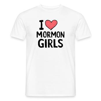 Ich liebe Mormonen Mädchen - Männer T-Shirt - Weiß - Vorne - AI Model Male 178 dark (178cm)