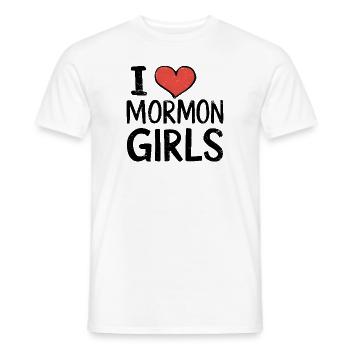 Ich liebe Mormonen Mädchen - Männer T-Shirt - Weiß - Vorne - AI Model Male 178 dark (178cm)